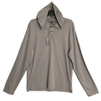 Michael Kors Polo Shirt Hoodie Men's Large Pima Cotton Stretch Taupe