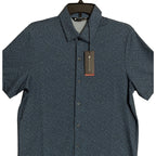 Travis Mathew Shirt Men's Small Lightweight Button-Up Stretch Blue Geo