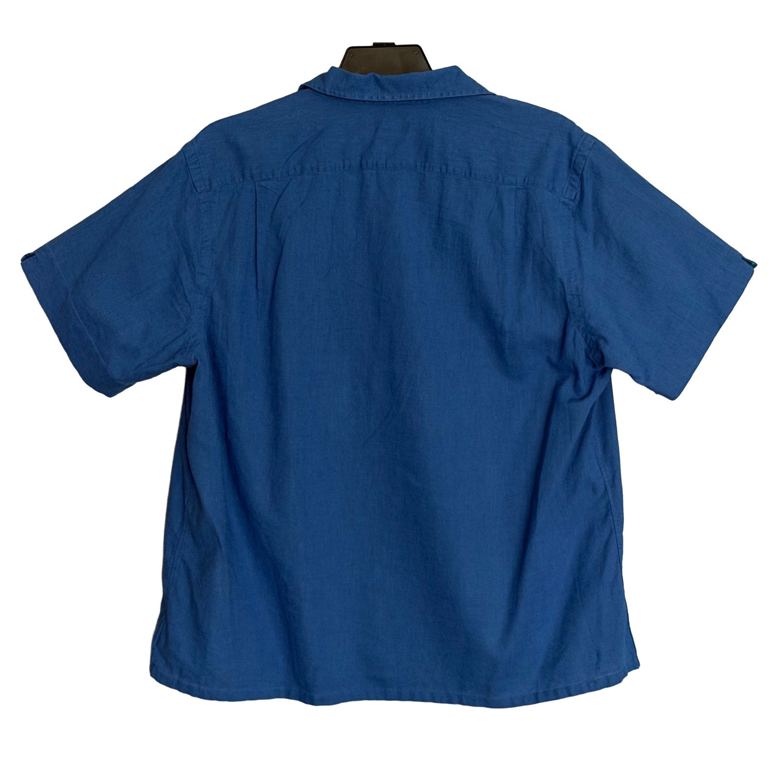 Polo Ralph Lauren Shirt Men's XL Classic Fit Camp Collar Cotton Linen Blue