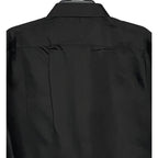 Geoffrey Beene Men's XL 17-17.5 32/33 Satin Stretch Dress Shirt Solid Black