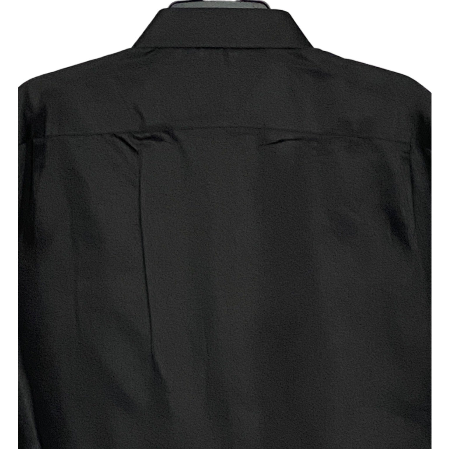 Geoffrey Beene Men's XL 17-17.5 32/33 Satin Stretch Dress Shirt Solid Black