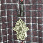 Visconti Black Casual Shirt Men's Small Italian Fabric Stretch Burgundy