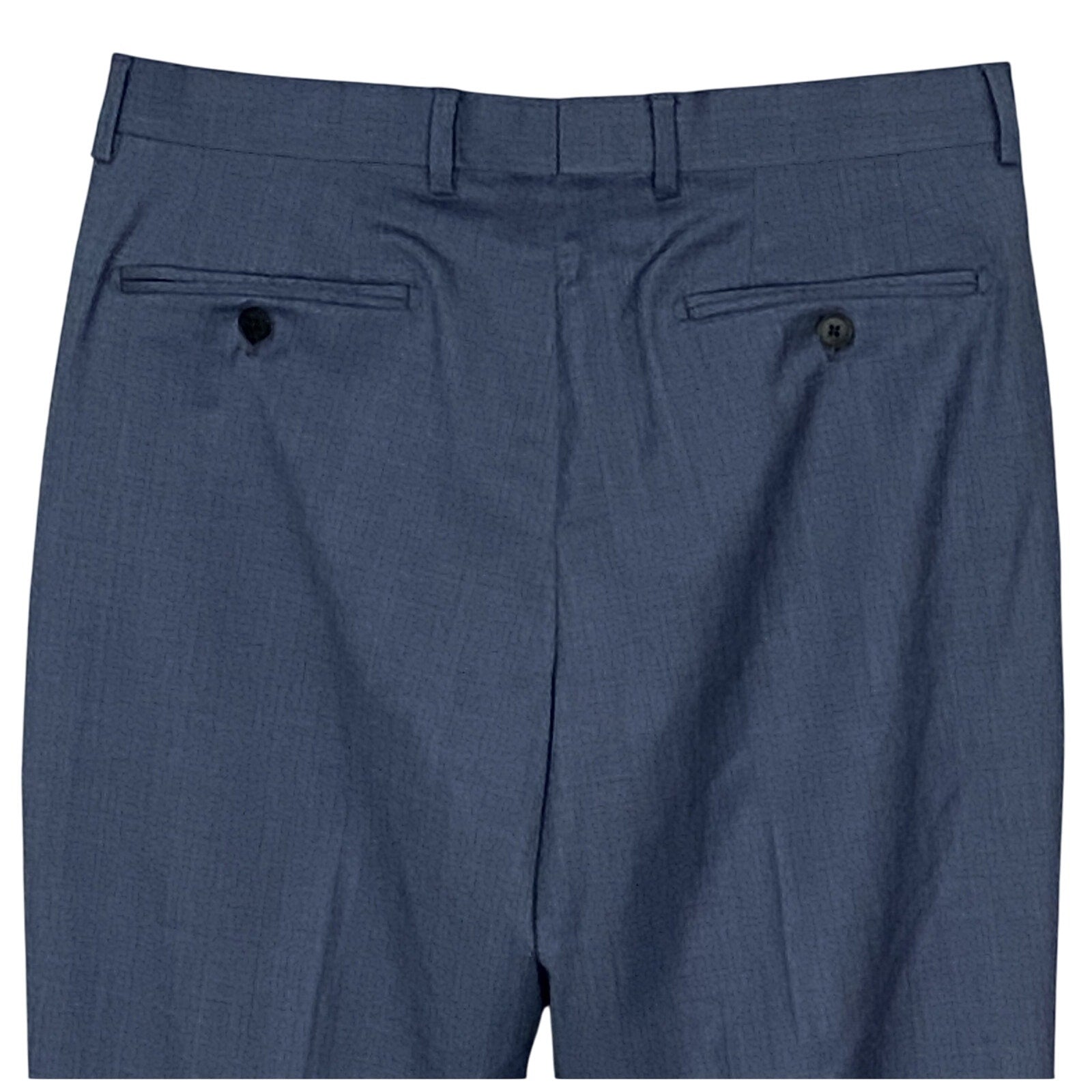 Armani Exchange Dress Pant Men's 30W Flat Front Raw Hem Stretch Wool Blue