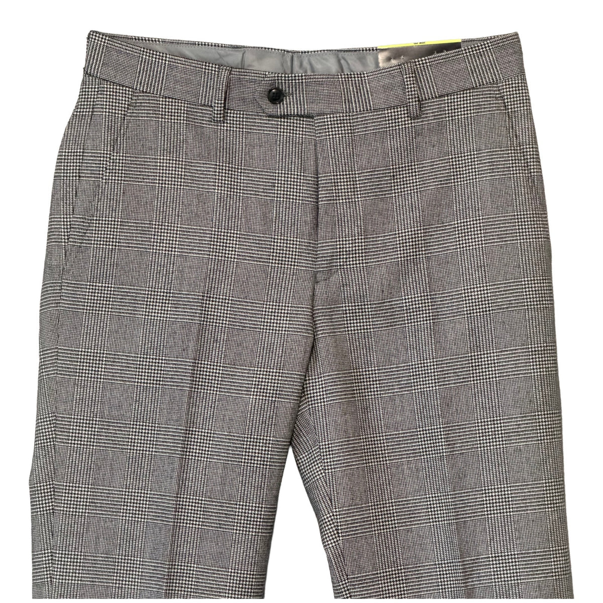 Bar III Dress Pant Men's 30"x30" Slim Fit Wool Blend Black/White Plaid