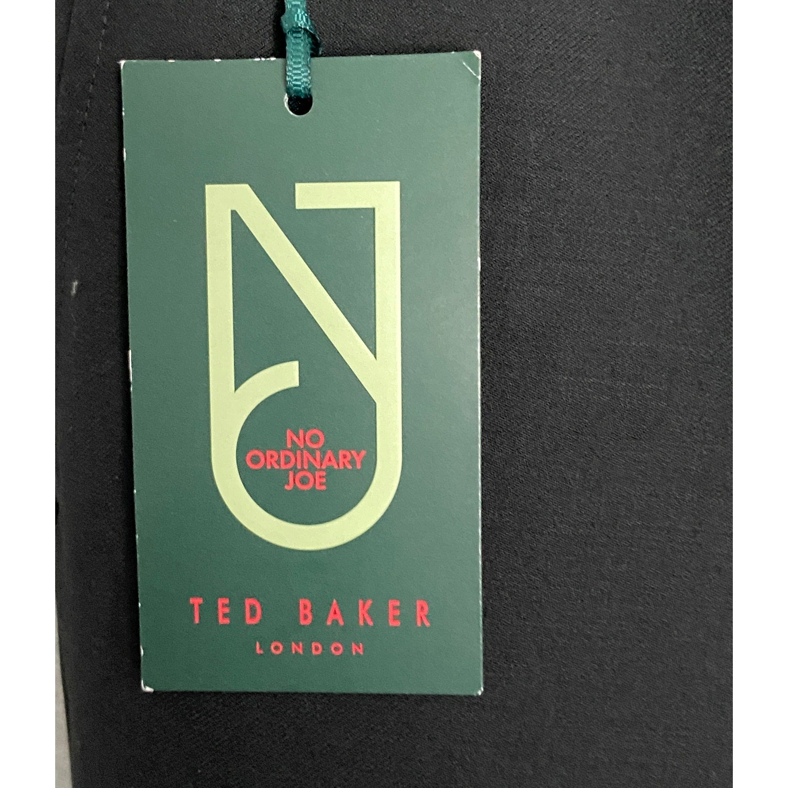 Ted Baker Joey Pants Men's 40R Wool Dress Pant Solid Black Raw Hem