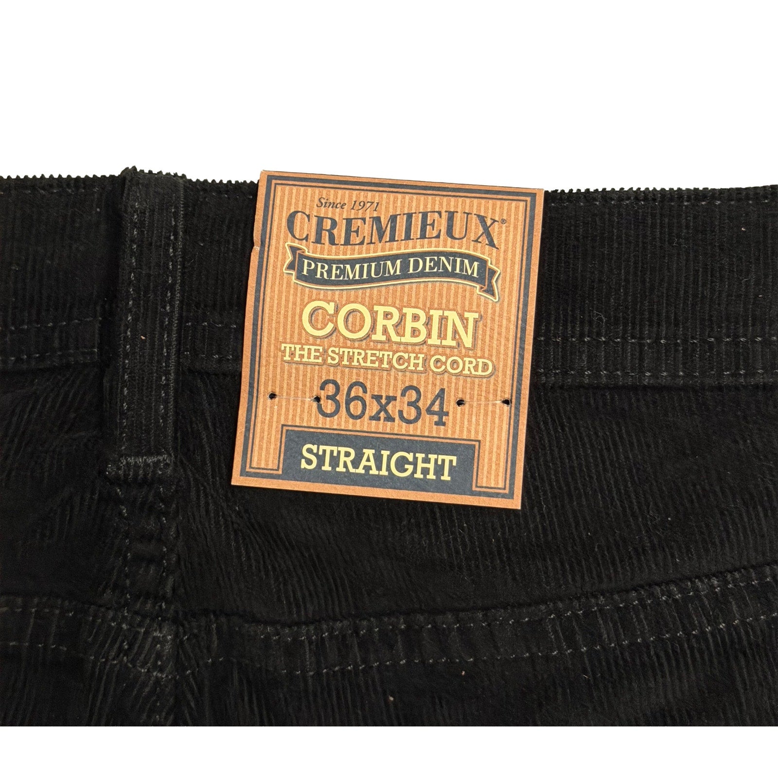 Daniel Cremieux Corduroy Pants Men's 36"x34" Straight Fit Stretch Black