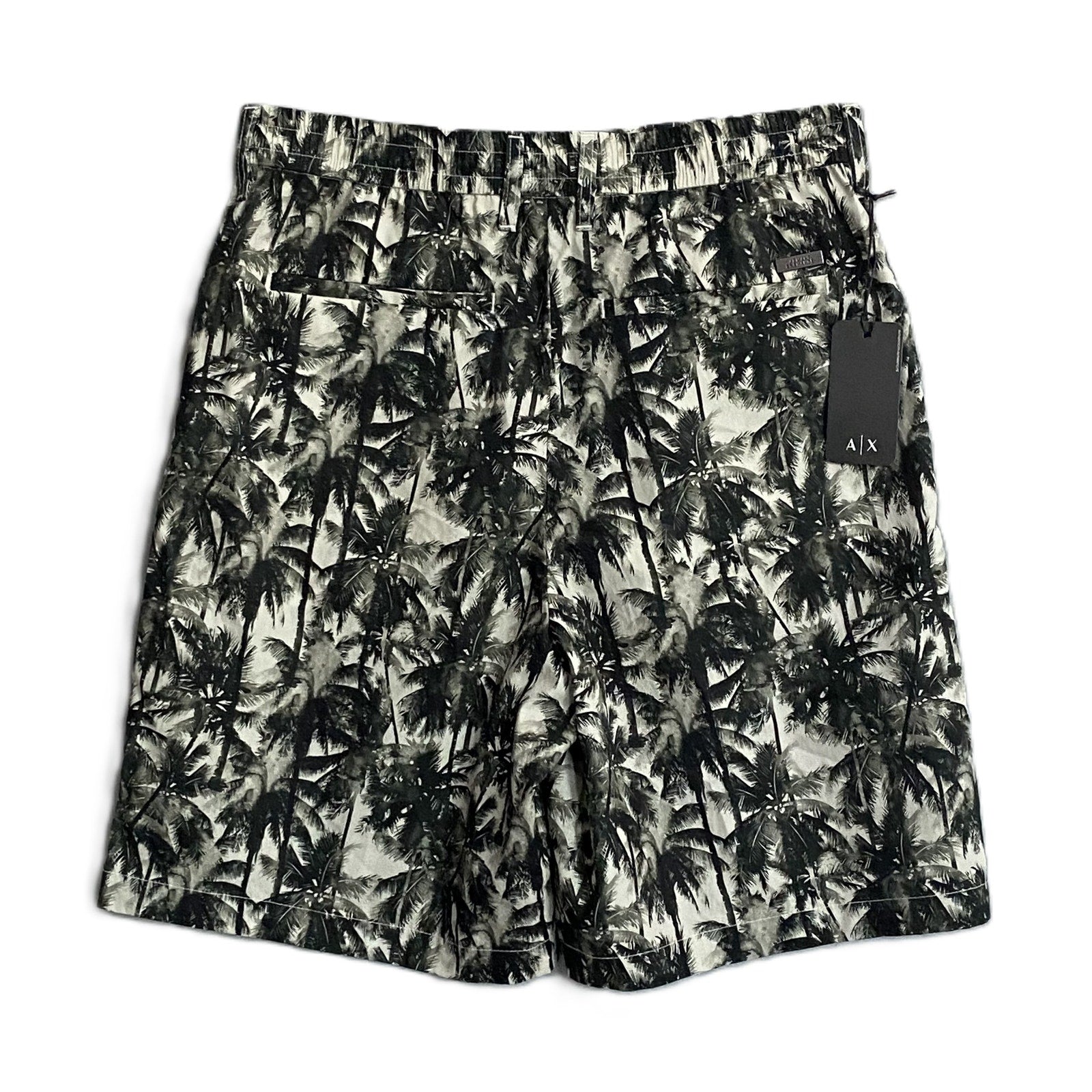 Armani Exchange Shorts Men's 34W Cotton Bermuda Shorts Green Tropical Print