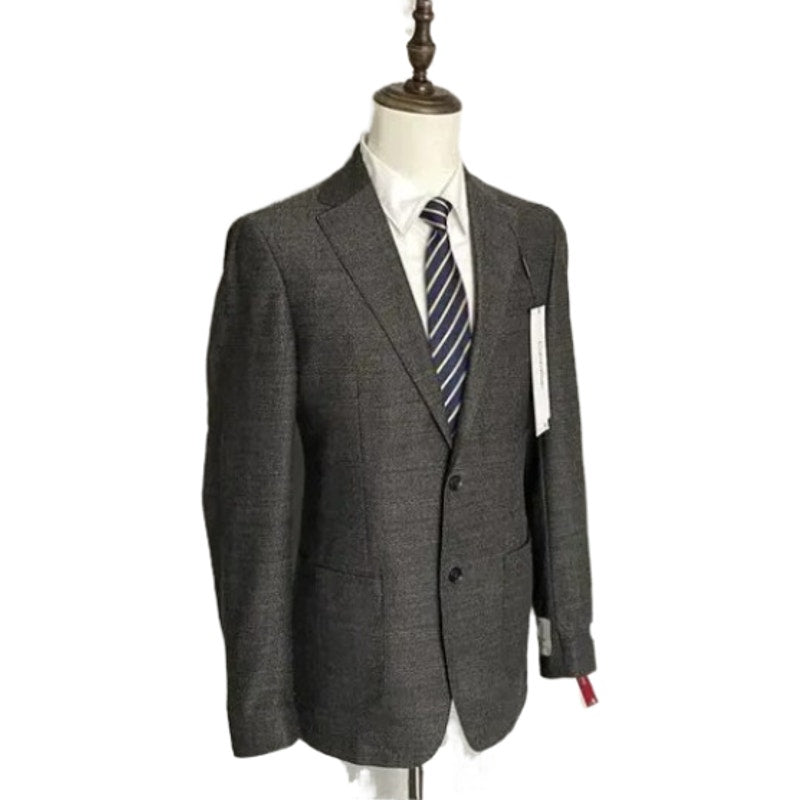 Calvin Klein Sport Coat Slim-Fit Wool Black/White Herringbone Men's 40 Long