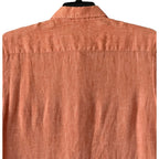 Michael Kors Linen Shirt Men's Large Slim Fit Short Slv Button-Down Orange