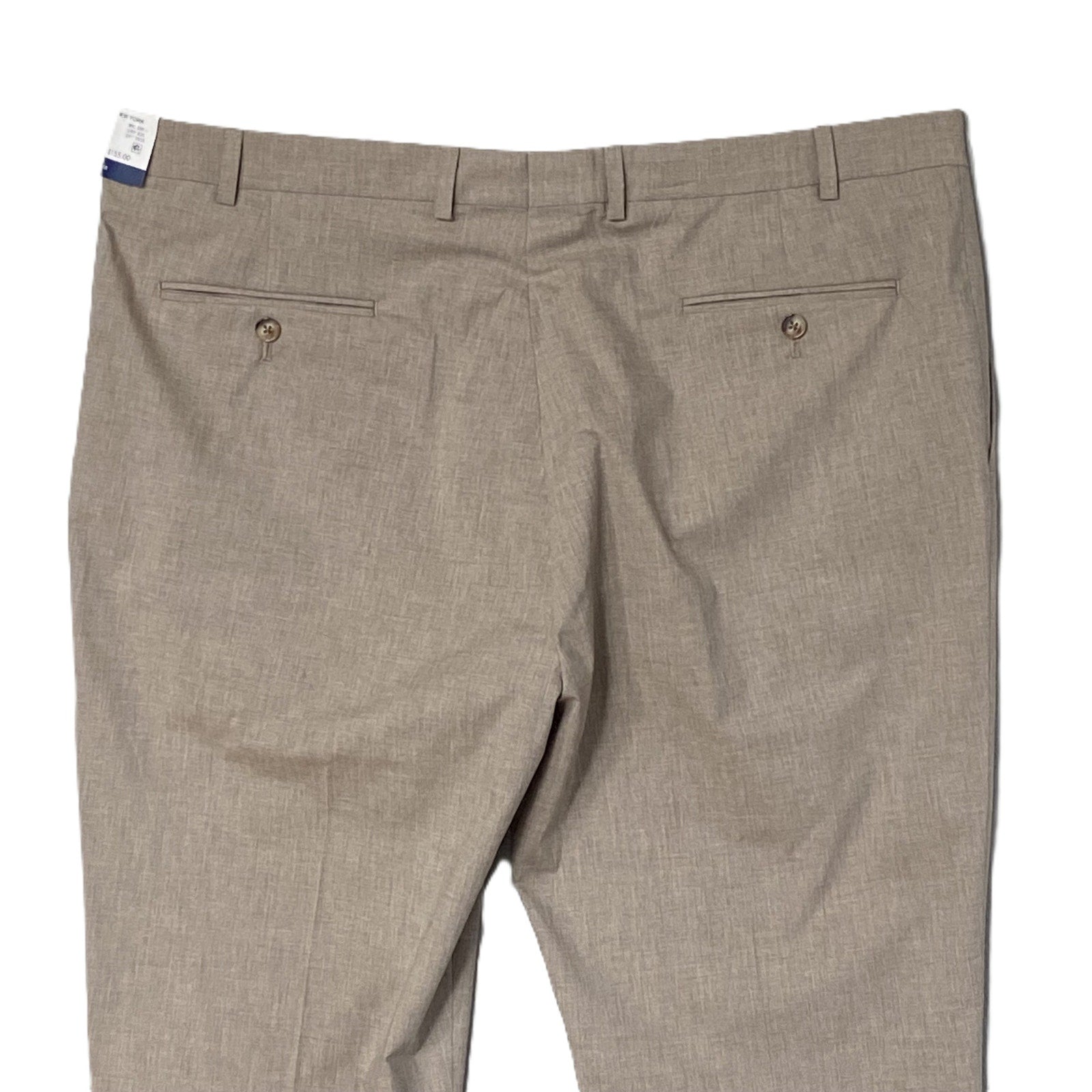 Hart Schaffner Marx Pant Men's 40x30 Dress Pant Platinum New York Fit Beige