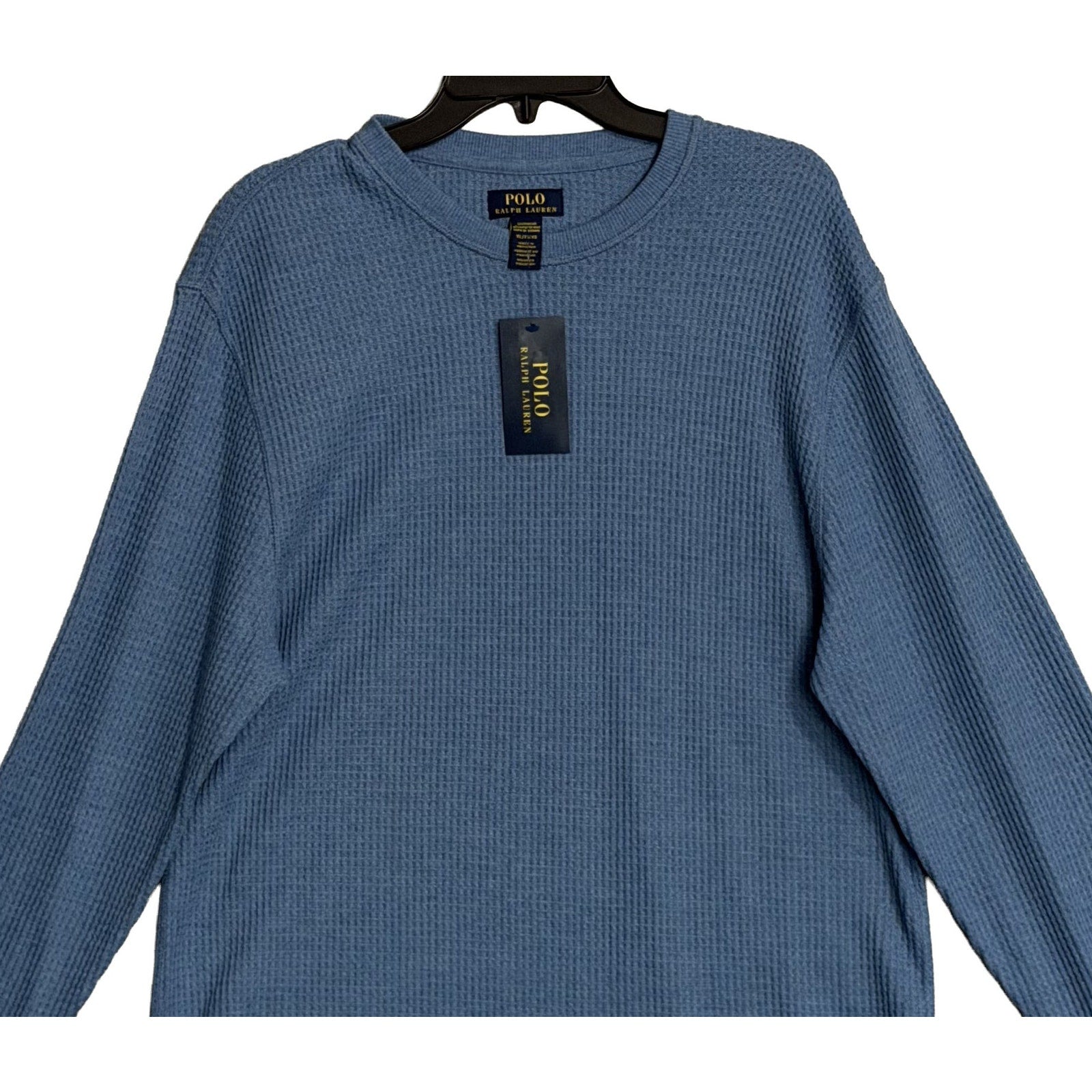 Polo Ralph Lauren Sleepwear Men's XL Waffle-Knit Crew Neck T-Shirt Blue