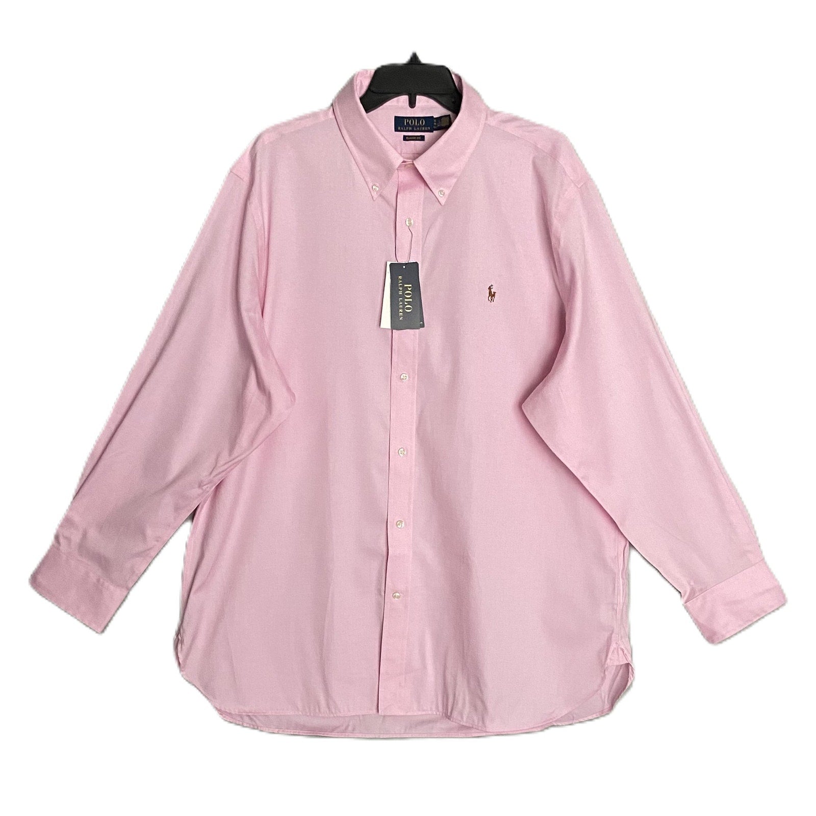 Polo Ralph Lauren Shirt Men's 18 34/35 Dress Shirt Long Slv Button-Down Pink