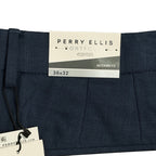 Perry Ellis Portfolio Pants Men's 36"x32" Modern Fit Dress Pants Mood Indigo
