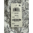 Bar III Dress Shirt Men's Medium 15-15 1/2 32/33 Slim Fit Untuck White Navy