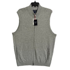 Daniel Cremieux Sweater Vest Men's Large Full Zip Cotton Cashmere Blend Grey Heather