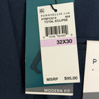 Perry Ellis Portfolio Pant Men's 32"x30" Modern Fit Flat Front Total Eclipse
