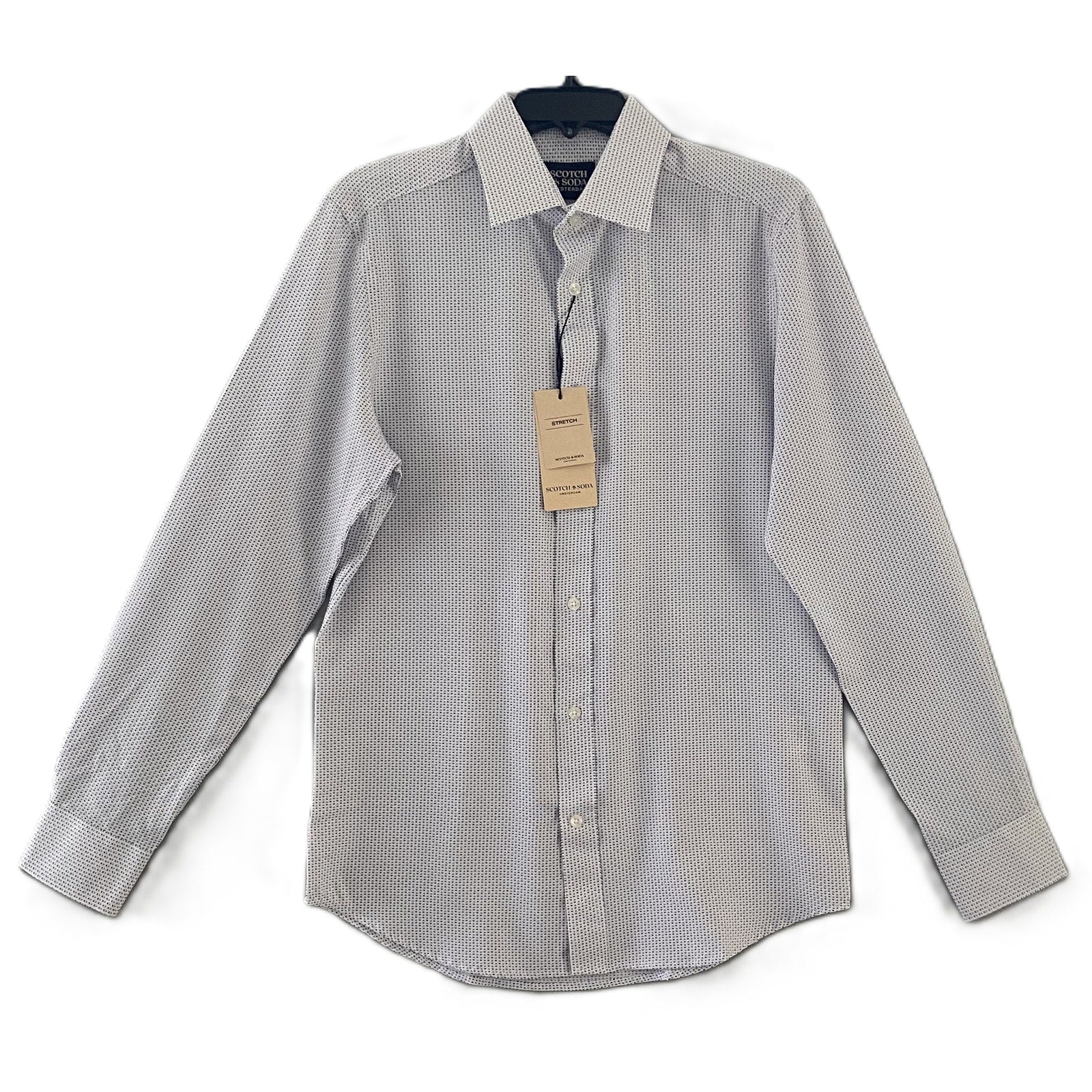 Scotch & Soda Shirt Men's 15.5 34/35 Dress Shirt Modern Fit Stretch White