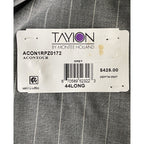 Tayion Men's 44L Suit Jacket Acontour Lined Stretch Fabric Grey Stripe