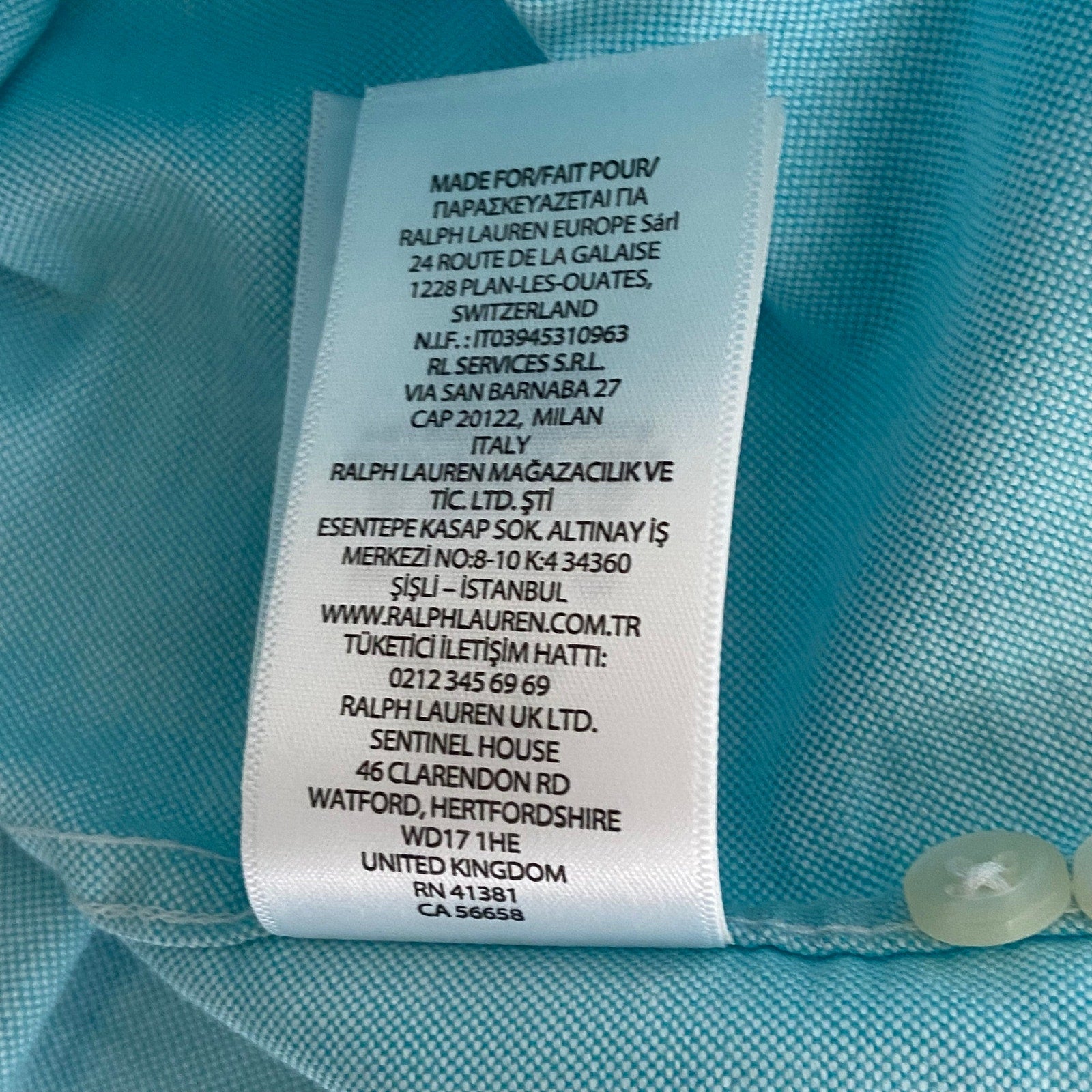 Polo Ralph Lauren Shirt Men's 4XLT Big & Tall Classic Fit Oxford Agean Blue