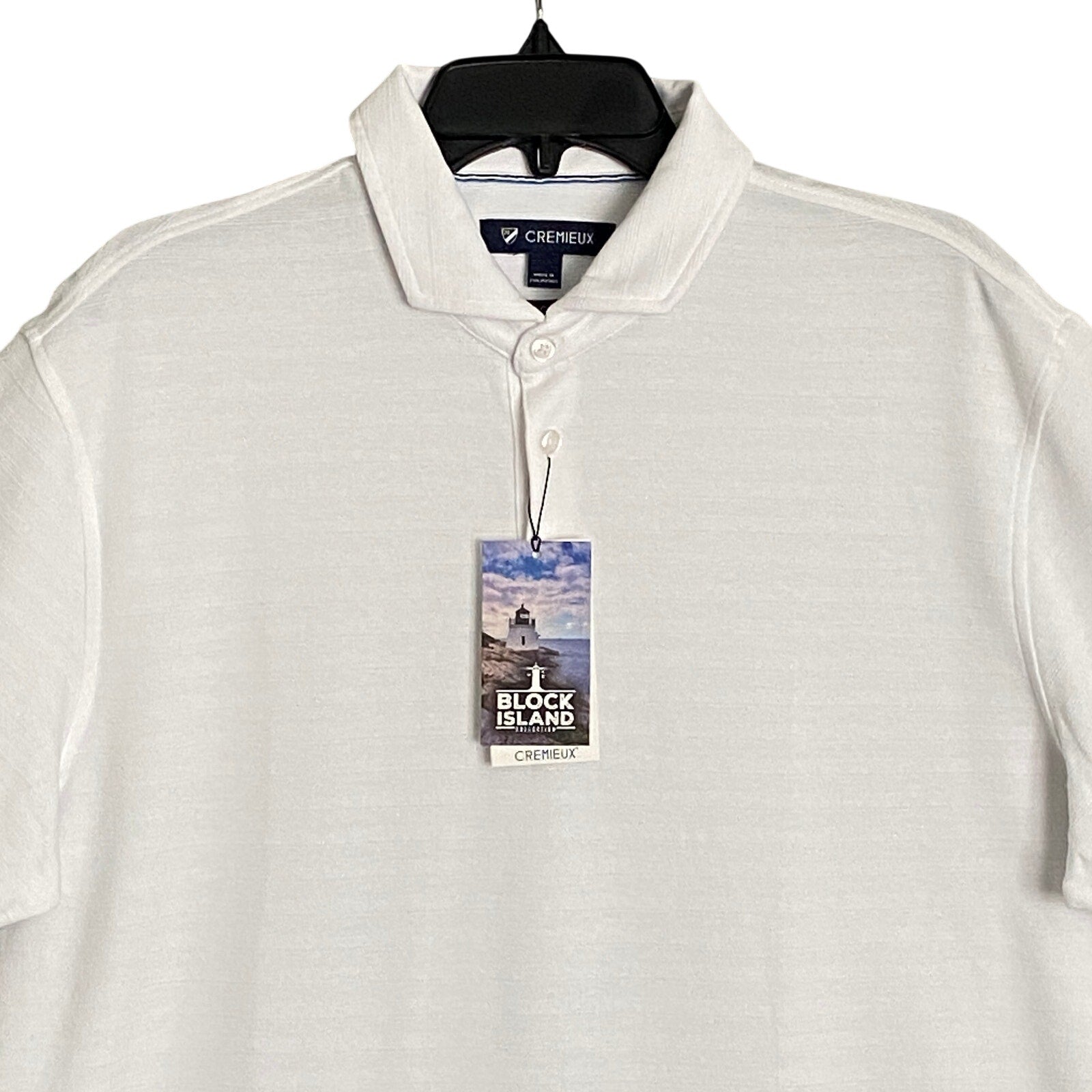 Daniel Cremieux Polo Shirt 38 Men's Medium Supima Cotton Shirt White Stripe