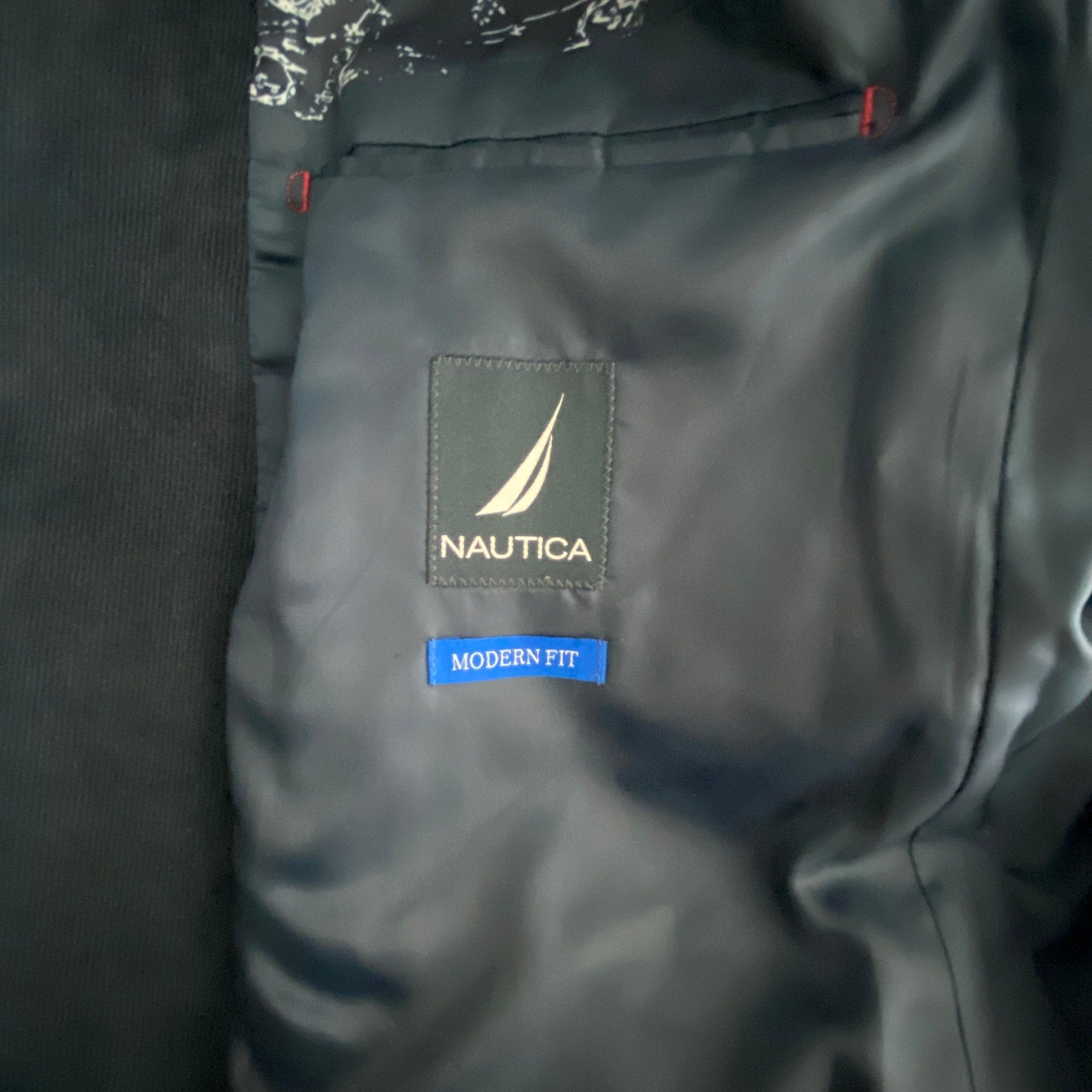 Nautica Sport Coat Men's 42 Regular Corduroy Modern Fit Stretch Dark Blue