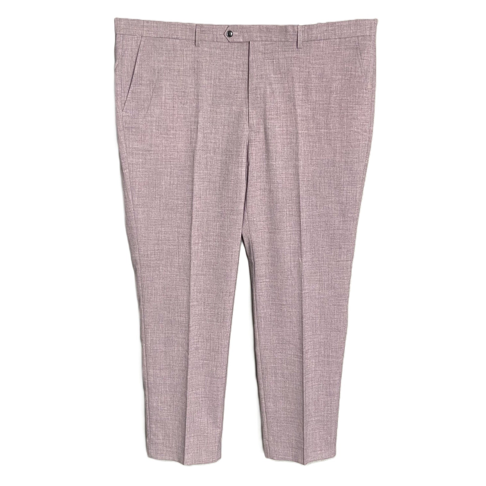 Nautica Ceylon Dress Pant Men's 46x32 Flat Front Active Stretch Lt Burgundy