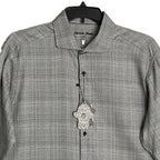 Visconti Black Men's XL Organic Cotton Long Sleeve Button Up Shirt Charcoal