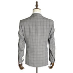 Calvin Klein Suit Jacket Men's 40R Xtra Slim Fit Wool Blend Light Grey Plaid