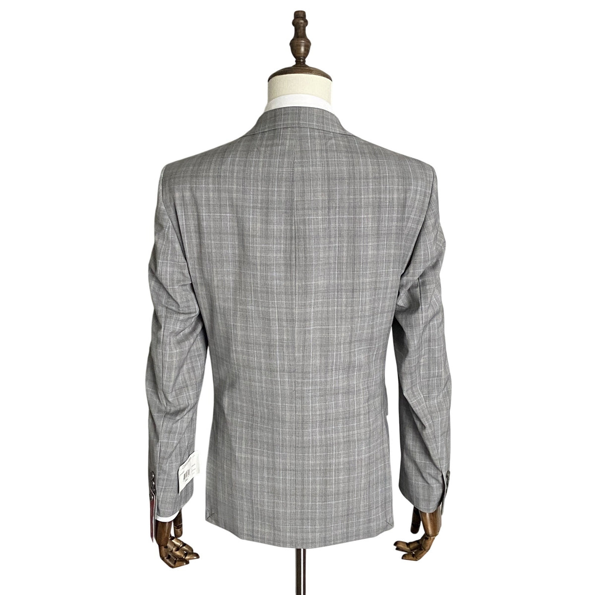 Calvin Klein Suit Jacket Men's 40R Xtra Slim Fit Wool Blend Light Grey Plaid