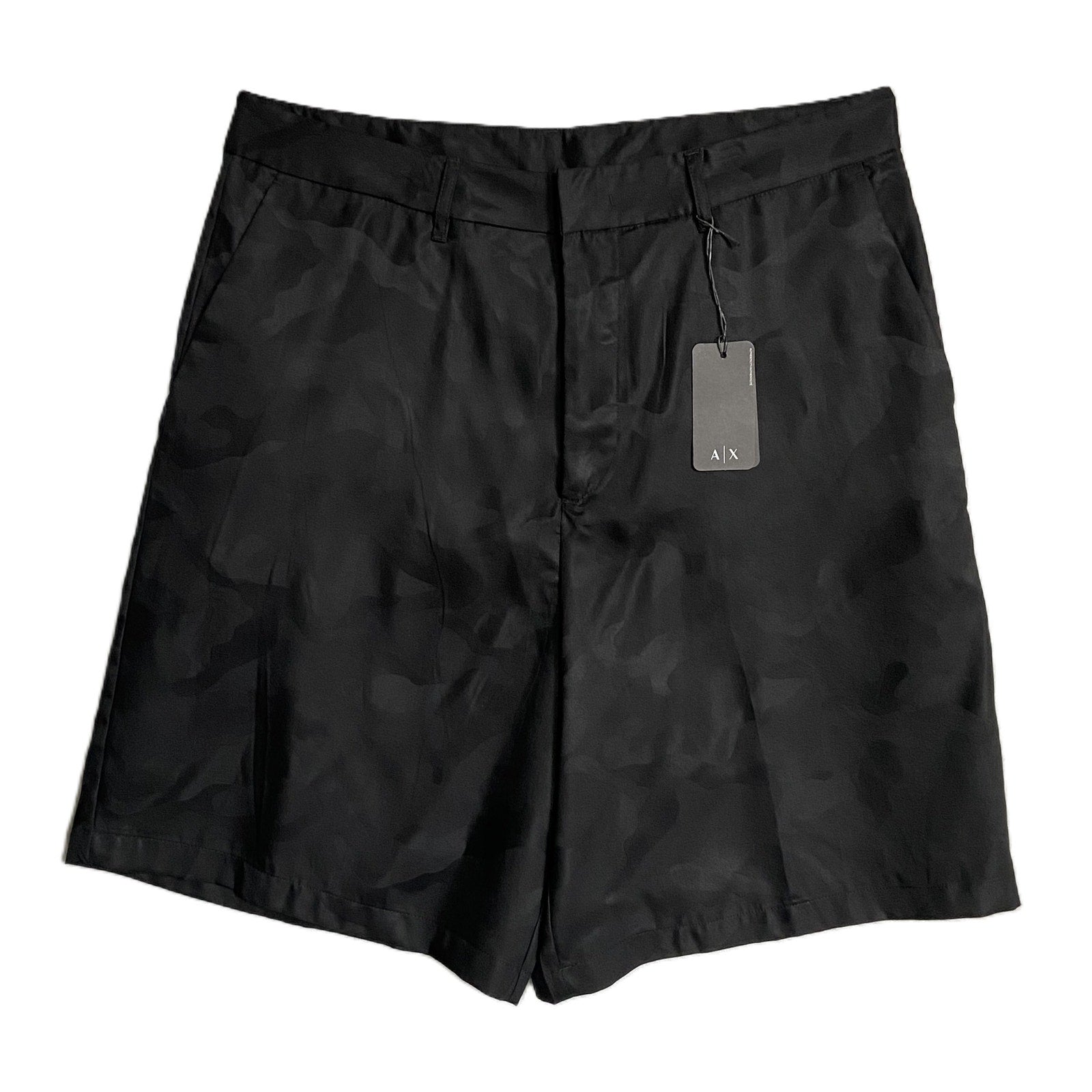 Armani Exchange Shorts Men's 30W Black Camo Lyocell Shorts 9" Inseam
