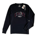 Tommy Hilfiger T-Shirt Men's XL Long Sleeve Waffle-Knit Crew Neck Navy Blue