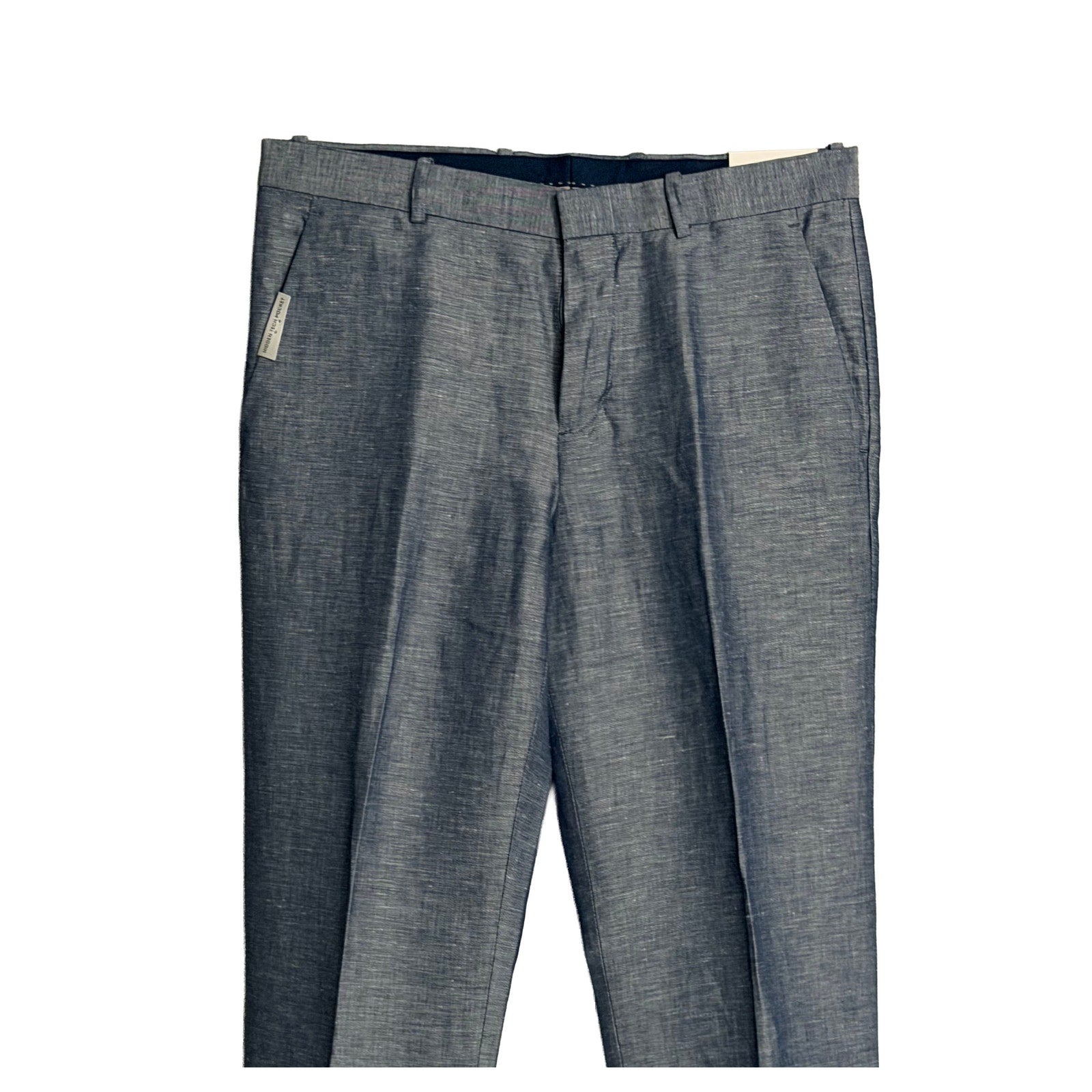 Perry Ellis Portfolio Pants Men's 32"x32" Modern Fit Linen Blend Blueprint