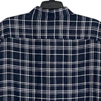 Michael Kors Men's XXL Slim Fit Short Sleeve Shirt Linen Dark Blue Check
