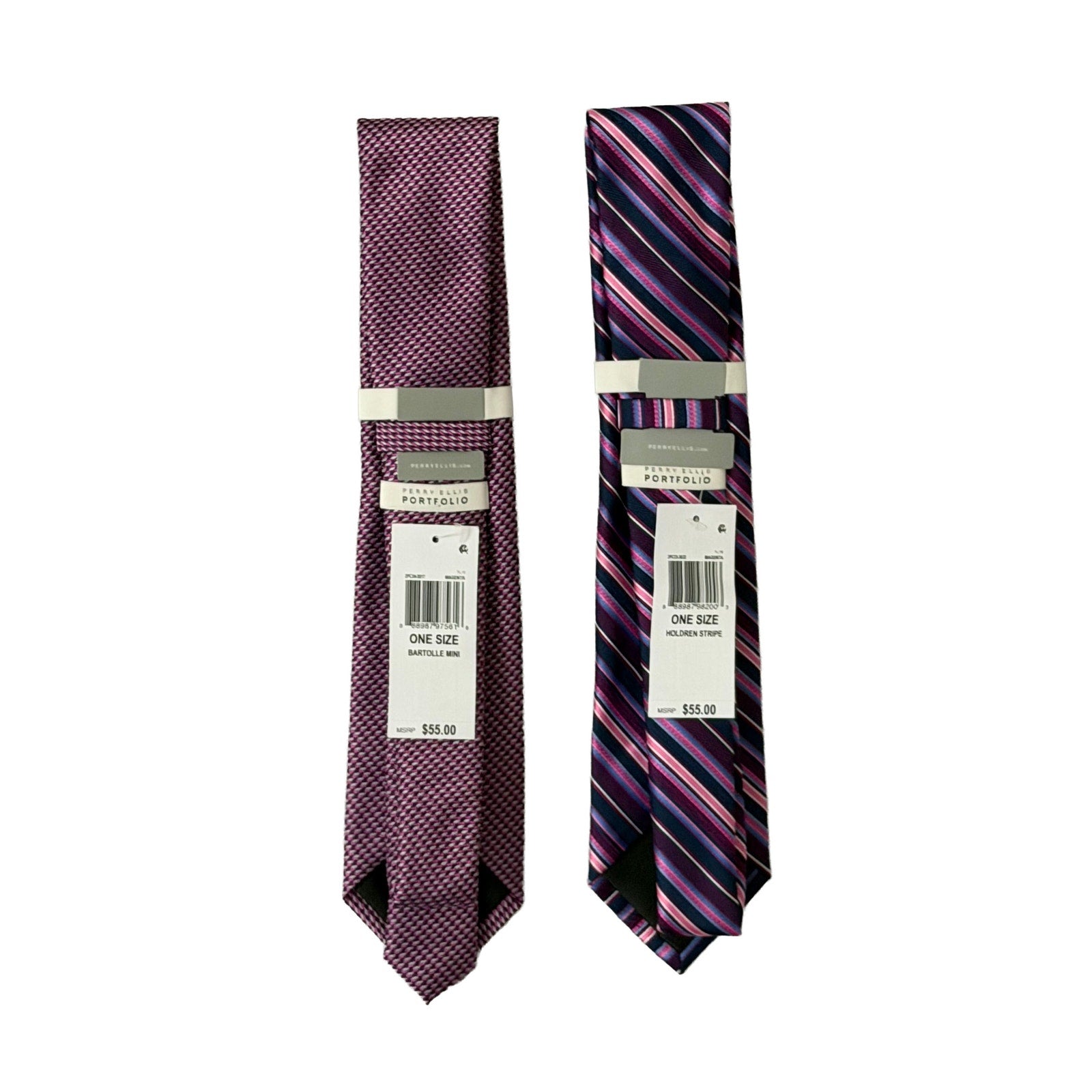 Perry Ellis Portfolio Ties Lot of 2 Men's Bartolle Mini & Holdren Stripe NWT