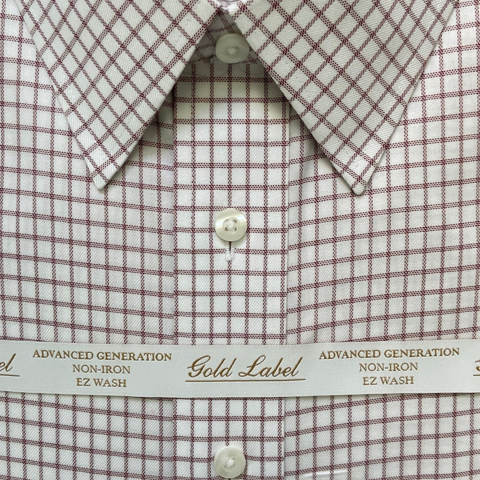 Roundtree & Yorke Shirt Big & Tall Men's 20 36/37 Dress Shirt Wine Check