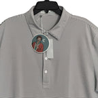 Criquet Polo Shirt Men's XXL Short Sleeve Stretch Fabric Grey Stripe