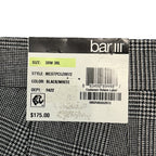 Bar III Dress Pant Men's 30"x30" Slim Fit Wool Blend Black/White Plaid