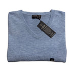 Hart Schaffner Marx Sweater Men's 3XB Big & Tall V-Neck Merino Wool Lt Blue
