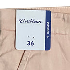 Roundtree & Yorke Shorts Caribbean Men's 36 x 9 Flat Front Stretch Peach