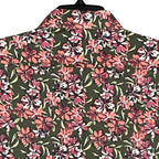 Rowm Men's Shirt Medium Casual Short Sleeve Pockets Pink Gray Floral UPF 30+