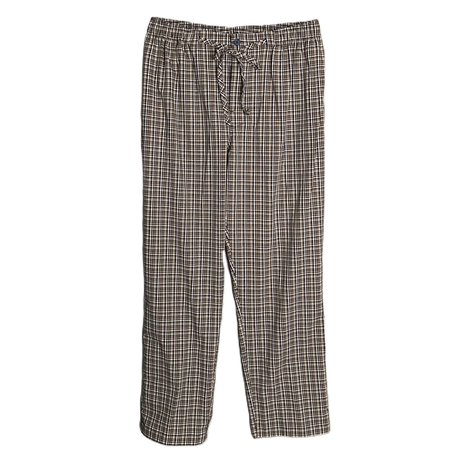 Hart Schaffner Marx Sleepwear Men's Large Pajama Set Brown Plaid