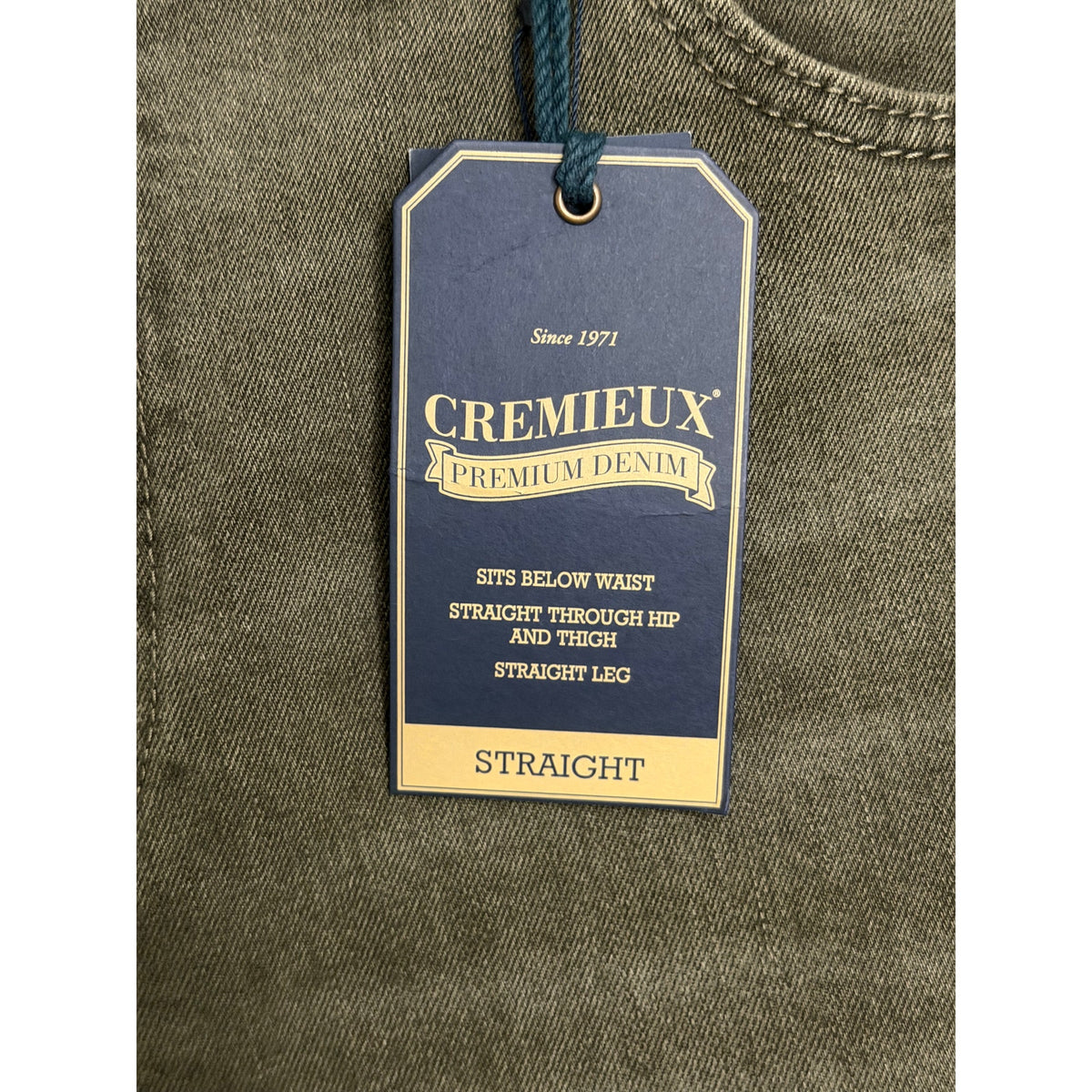 Daniel Cremieux Premium Denim Pants Men's 40"x30" Straight Fit Olive Green