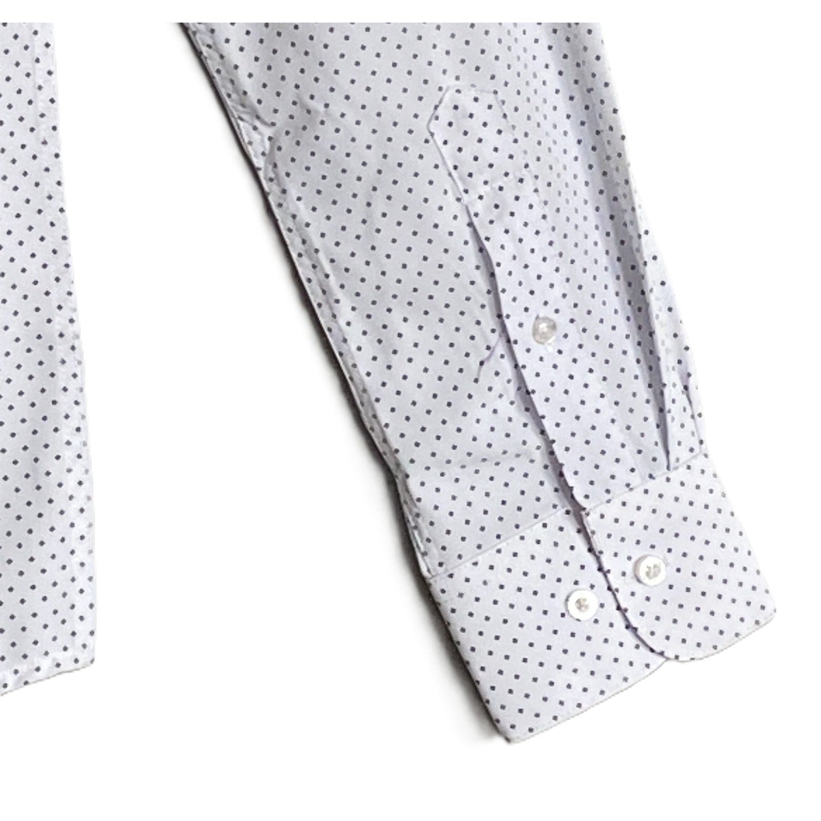 Nautica Dress Shirt Men's 14-14.5 32/33 Performance Slim Fit White Diamond