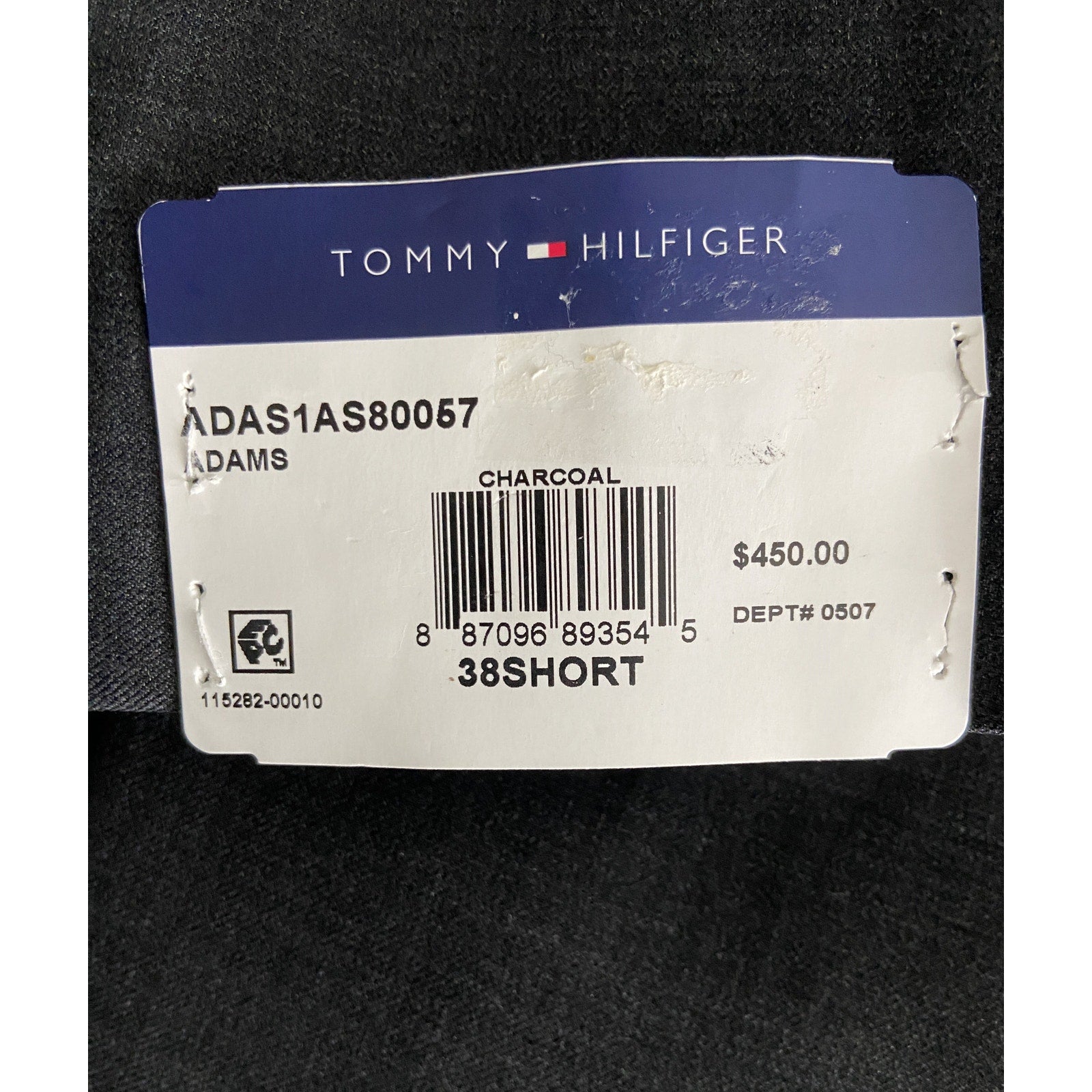 Tommy Hilfiger Suit Jacket Men's 38 Short Wool Blend Stretch Charcoal
