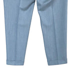 Boss Dress Trousers Men's 38x32 Wool/Silk/Linen Blend Pleated Cuffed Blue