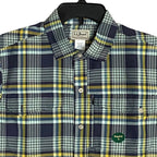 L.L. Bean Casual Shirt Men's Small SunSmart Cool Weave Navy Night Plaid