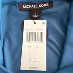 Michael Kors Polo Hoodie Shirt Men's Large Pima Cotton Stretch Ocean Blue