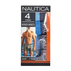 Nautica Men's Large 36-38 Heathers Boxer Briefs 4-Pack Blue 5" Inseam