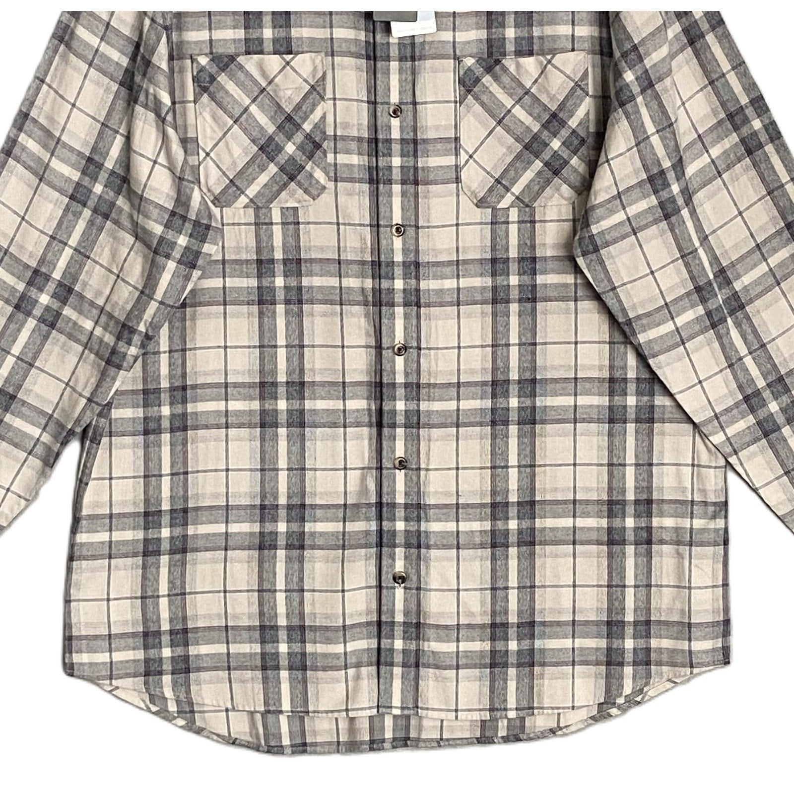 Travis Mathew Flannel Shirt Men's Small Cloud Collection Gray Plaid