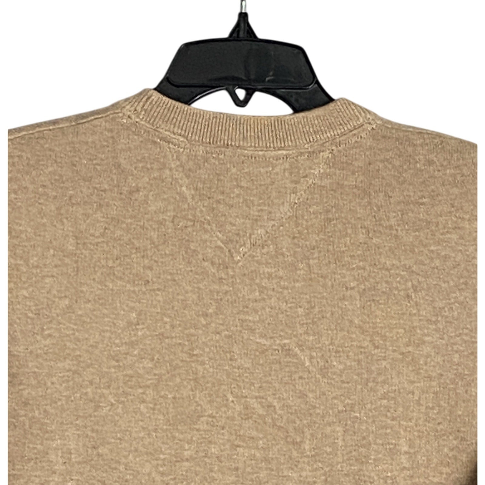 Tommy Hilfiger Sweater Men's XS Signature Crew Neck Embroidered Logo Beige